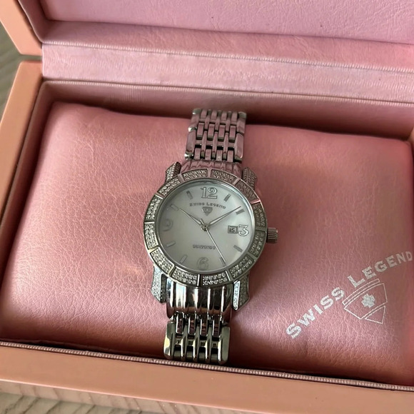 Swiss Legend Accessories - Swiss Legend Diamonds Swiss Movement Stainless Steel Sapphire Crystal Watch